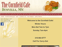 Tablet Screenshot of cornfieldcafe.com